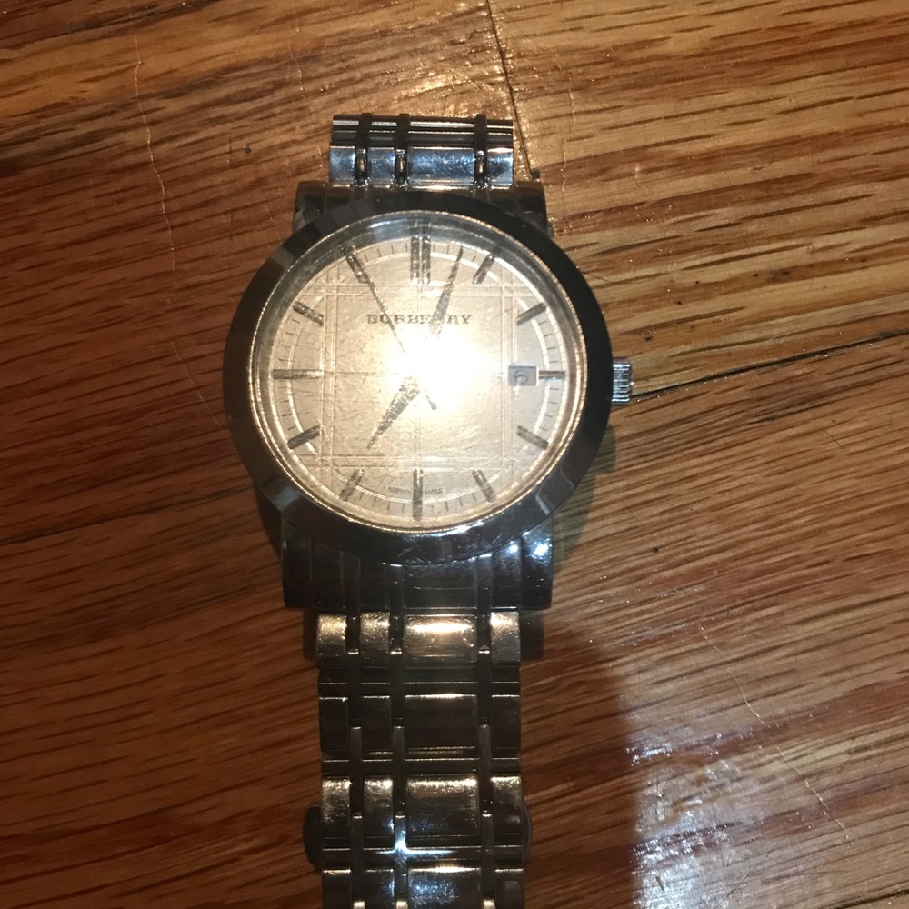 Authentic Burberry silver watch